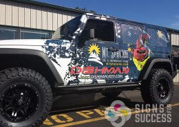 Market Vision ad agency designed this custom wrap for Dishman Dodge advertising for Mt. Spokane ski and snowboard park in Spokane and Greenbluff, vehicle wraps spokane