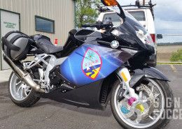 High performance printed vinyl that contours to the curves of your vehicle allowed us to wrap this motorcycle gas tank in Spokane