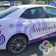 Away with Words loved the design and wrap we did on their last car, so when they got a new one, they came to us for the new design and Certified wrap as well