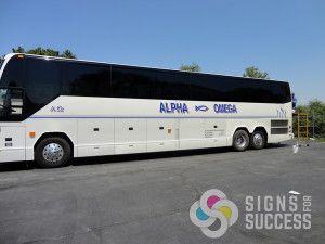 Signs for Success can wrap or or put letter graphics and striping on your large vehicles and trucks in Spokane and Cheney, semi truck lettering