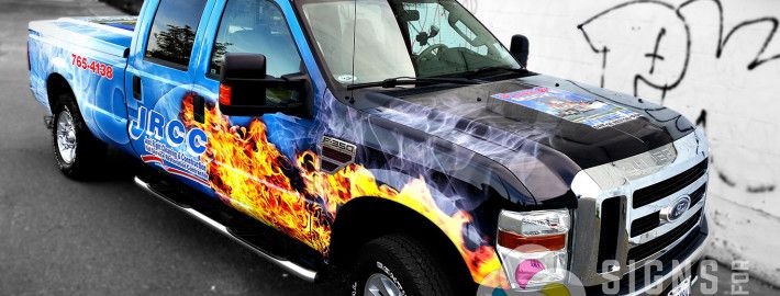 JRCC wanted a wrap for their pickup that really stood out and spoke about restoration, Signs for Success delivered, vehicle wraps Chewelah