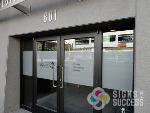 environmental graphics, Add etched glass, sandblasted look, bands for privacy or just to give your office windows or store windows a unique look, Spokane, window decals spokane