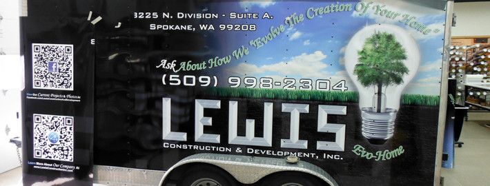 Lewis Construction wanted a wrap that would really grab your attention, Signs for Success delivered with this great design and certified wrap in North Spokane