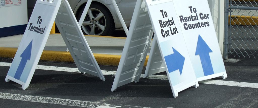 Temporary signs for Rental lot at Spokane International Airport by Signs for Success in Cheney and Medical Lake