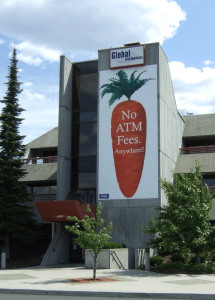Outdoor Wall Banner large for Global Credit Union Headquarters in Spokane