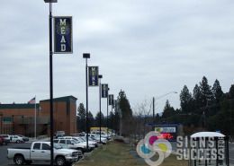Mead High School added these pole banners out on Hastings in North Spokane Mead area, by Signs for Success