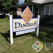Reprinting, refurbish, remake, repaint D'Angelos Wood Floors sign in Spokane Valley is something Signs for Success can do now and fast, call for instant service