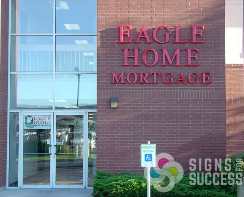 You can even mount your Dimensional lettering to brick, for Eagle Home Mortgage in Spokane, by Signs for Success
