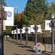 When GE plans a Spokane event, they really go all out, decorating the paths at Riverfront Park with pole banners and hardware