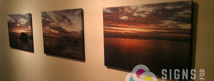 Your beautiful photos can be printed on high quality poster paper, or put on canvas and wrapped onto stretcher bars for a unique, one of a kind gift, by Signs for Success in Spokane