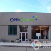 Add your logo out of Custom Dimensional Lettering with formed plastic leetters like Open Square in Spokane, they had Signs for Success make and install these great letters