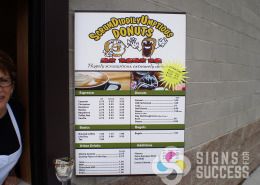 Espresso or ScrumDiddlyUmptious Donuts menu can be refaced or made brand new , call Signs for Success now for fast quote and reliable, quick service