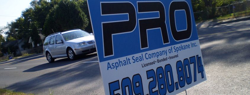 Pro Asphalt needed affordable coro corro corrugated yard signs with stakes in Spokane and Greenacres, yard signs spokane valley