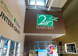 2nd Harvest in Pasco wanted their logo and partner logos on the wall, cut and printed vinyls, even large logos can be done fast by Signs for Success Spokane