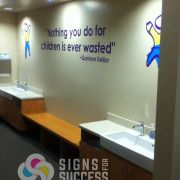 Printed and cut vinyls can be great on interior wall like this one for Physical Therapy in Spokane by Signs for Success