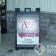 Wayfinding with a sidewalk sign a-frame with changeable faces, this style comes in black or white, made for Guardian Angel Homes, a-frame signs spokane