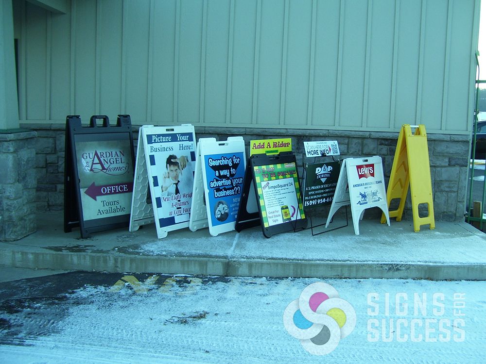 Signs for Success stocks a variety of a-frames in Spokane, give us a call for your next sidewalk sign
