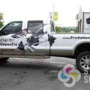 Graphics printed and cut for this Predation Crossfit pickup, Let Signs for Success help you fast with quotes now in Spokane.
