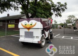 STCU advertising sponsor for Zamboni wrap, update an old piece of equipment with a custom, unique wrap by Signs for Success