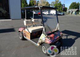 Golf Cart wrap designed by Signs for Success, Spokane, for Oroville's Discount Fireworks