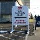 Temporary site signs or skid signs to show wayfinding, direction, or new information, skid signs mead