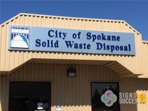 updated building wall signs, Brushed Aluminum building signs, call Signs for Success in Spokane