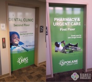 Elevator Door Wrap for CHAS Medical Facility