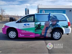 Shuttle Van 3M vinyl wrap for Riverview Retirement Center, van wrap