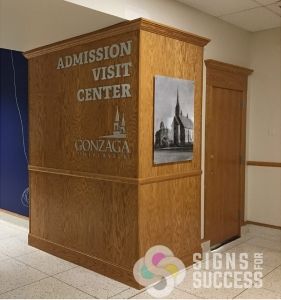 dimensional letters, dimensional logo, and acrylic photo print for Gonzaga University in Spokane, custom signs