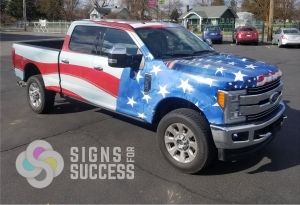 Patriotic Flag wrap on Ford F350